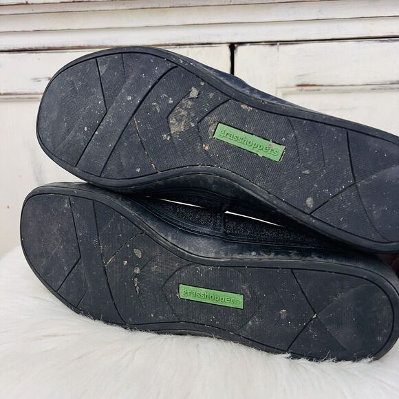 Grasshoppers Dark Gray / Black Wool Slip on Loafers Shoes ~ Womens Size 10M - Picture 6 of 7